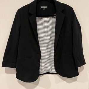 Black Blazer with Striped Lining